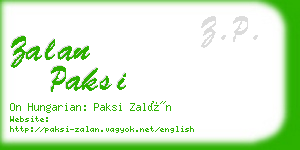 zalan paksi business card